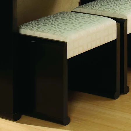 Black Finish, Upholstered Bench